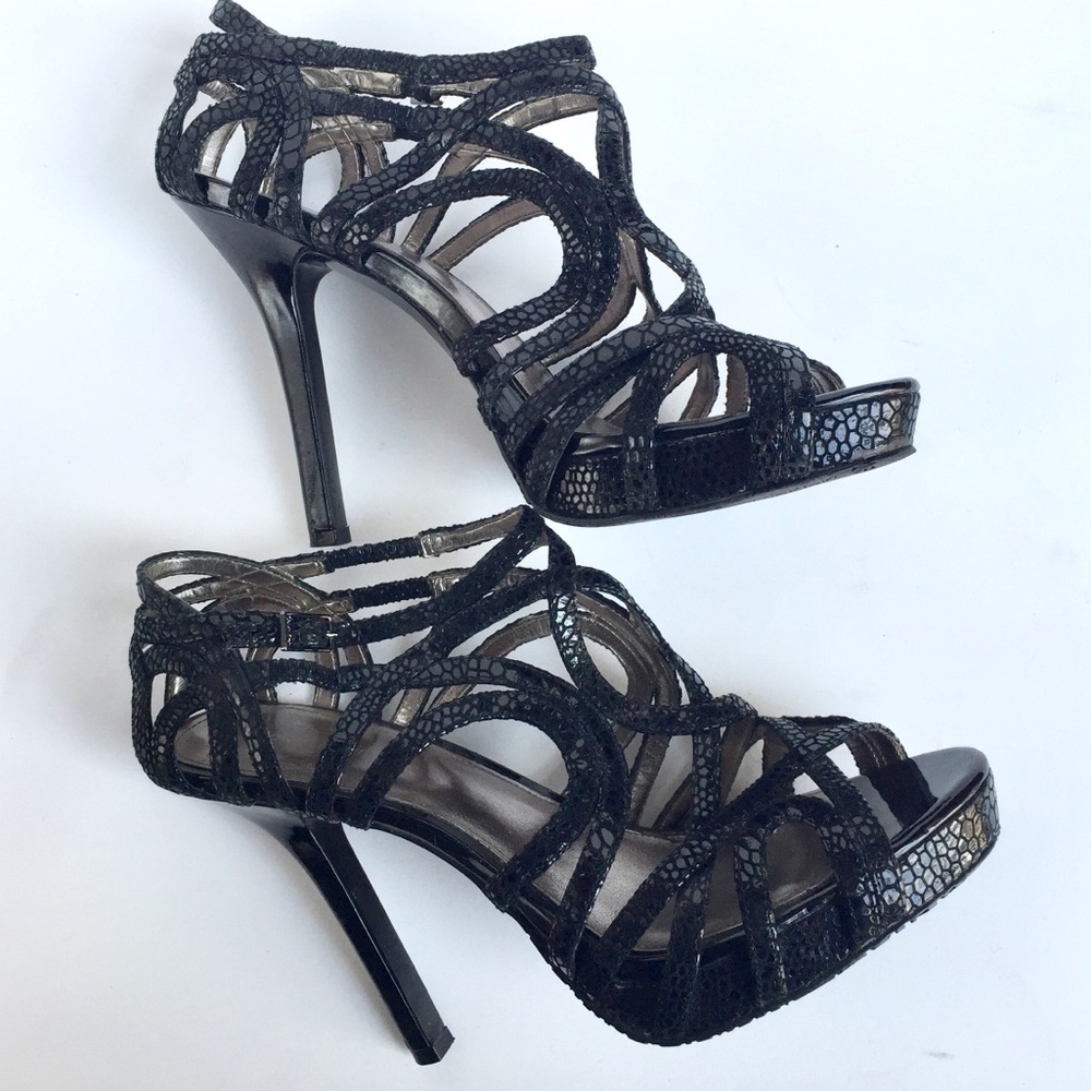 Calvin Klein ‘Dylan’ Black Strappy Heels Sz 8.5